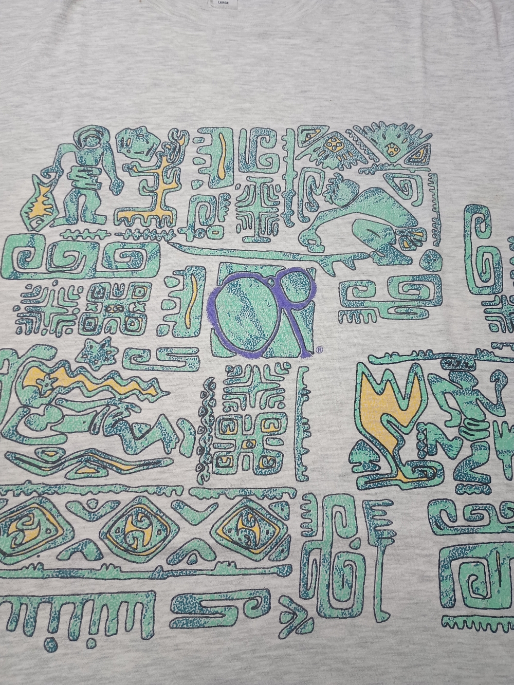 Vintage Ocean Pacific Single Stitch Hieroglyphics Theme T Shirt  1992